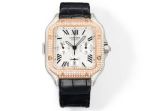 Cartier Complication Diamond 7750 Movement 43.3MM Rose Gold Bezel Watch